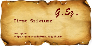 Girst Szixtusz névjegykártya